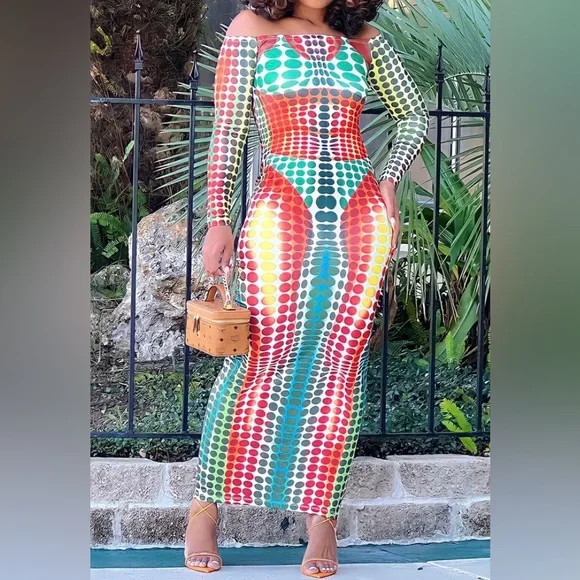 illusion bodycon dress The Kript body illusion maxi bodycon dress in green and black
